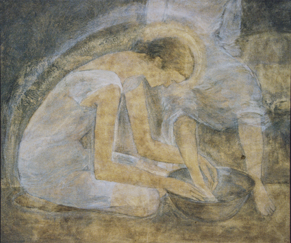 Tomb-Womb - Early oil painting by artist April Raber
